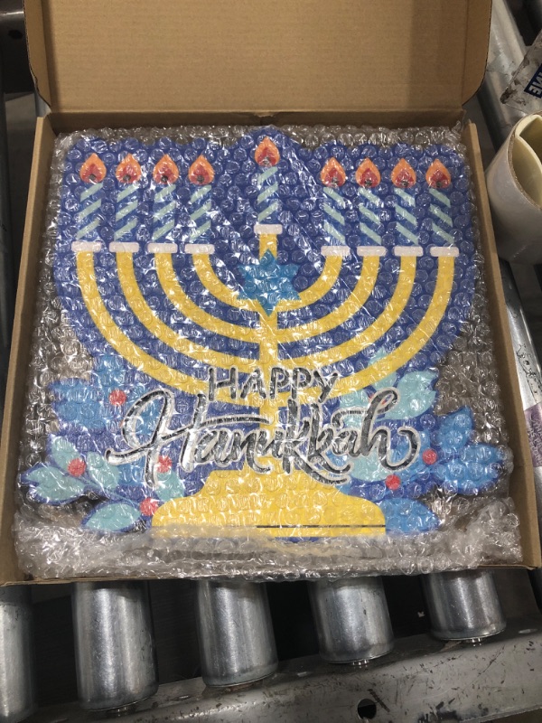 Photo 2 of [Lighted] Hanukkah Decorations for Home Outdoor Indoor, Battery Operated Hanukkah Decor -11.8 in 
