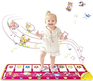 Photo 1 of Baby Musical Mats with 25 Music Sounds, Musical Toys Floor Piano Keyboard Mat for Toddlers, Kids Dance Mat Carpet Blanket Touch Playmat Early Education Baby Toys Gift for 1 2 3 4 5 Year Old Boys Girls