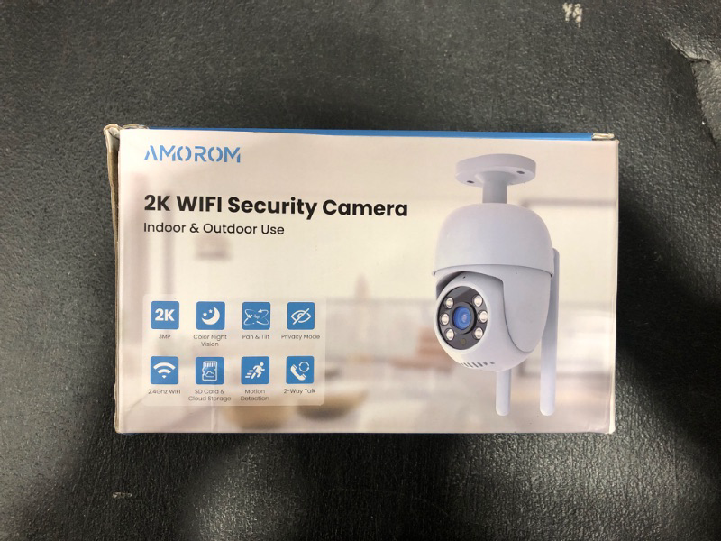 Photo 1 of 2K Outdoor Camera for Home Surveillance,WiFi Outside Security Camera with Spotlight,Color Night Vision,Pan Tilt,Motion Track,2-Way Talk,US Cloud&Memory Card Storage,Google Assistant & Alexa Support