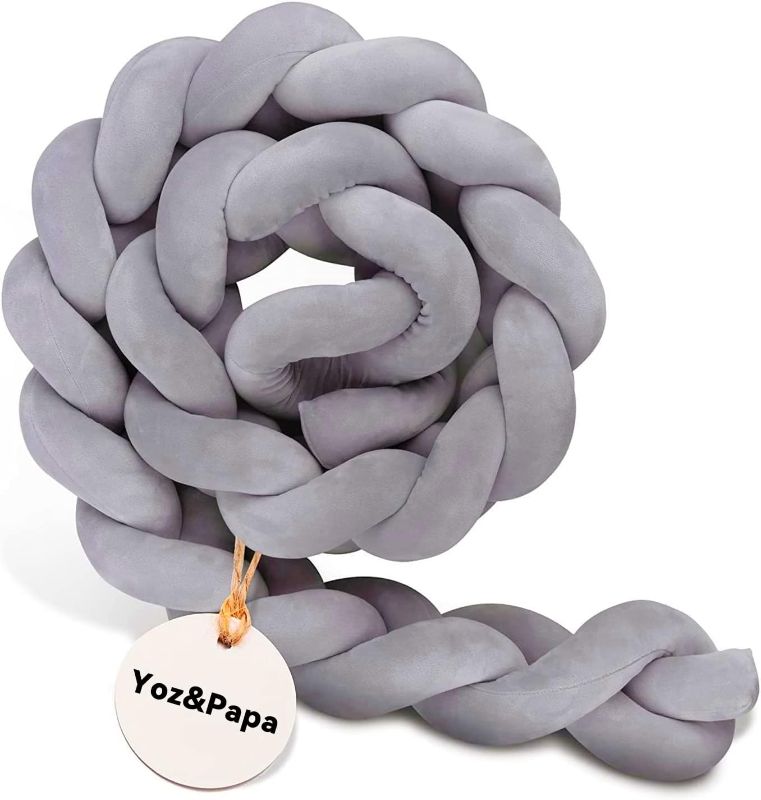 Photo 1 of Yoz&Papa Soft Cushion Knot Pillows for Furniture and Home Decor Handwoven Knotted Pillows for Boys Girls Room Decor. (78 in, Grey)