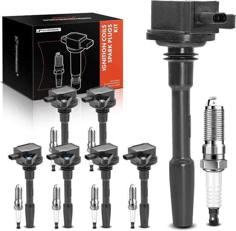 Photo 1 of A-Premium Set of 7 Ignition Coil Pack and Iridium Spark Plugs Compatible with Ford F-150 F150 2018-2020, Mustang 2020-2021, 5.0L, Replace# JR3E12A366BA, JR3Z12029A
