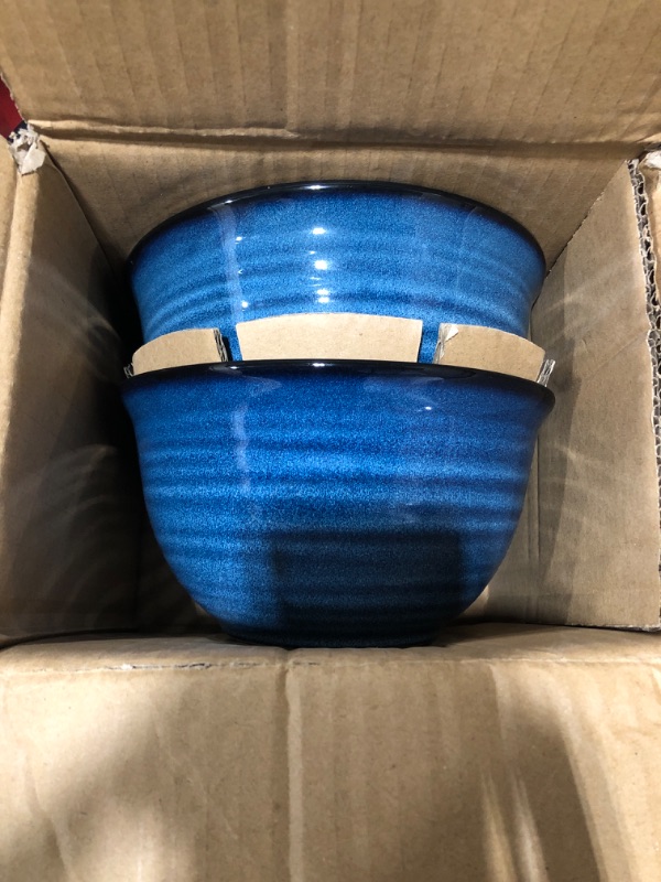 Photo 1 of 2 PACK BLUE CERAMIC BOWLS 