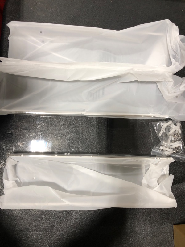 Photo 1 of 4 PACK CLEAR ACRYLIC SHELVES - 15IN X 4IN  
