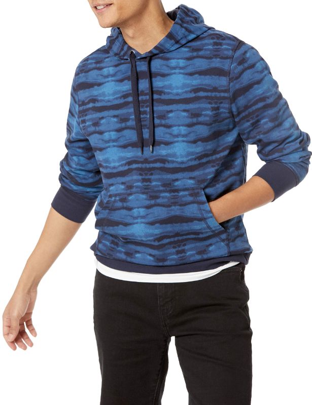 Photo 1 of Amazon Essentials Men's Lightweight French Terry Hooded Sweatshirt Small Blue Wave