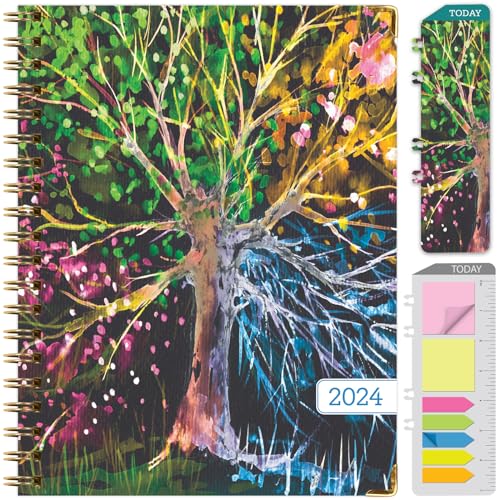 Photo 1 of HARDCOVER 2024 Planner: (November 2023 Through December 2024) 8.5"x11" Daily Weekly Monthly Planner Yearly Agenda. Bookmark, Pocket Folder and Sticky
