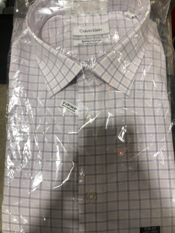 Photo 1 of Calvin Klein Men's Refined Slim Fit Stretch Dress Shirt