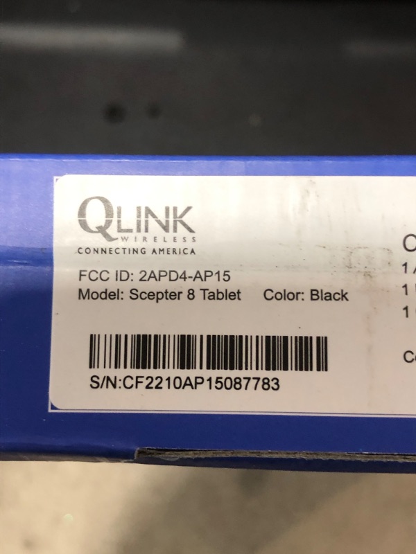 Photo 1 of Q Link Wireless Scepter 8 16GB Wi-Fi Tablet - Black
