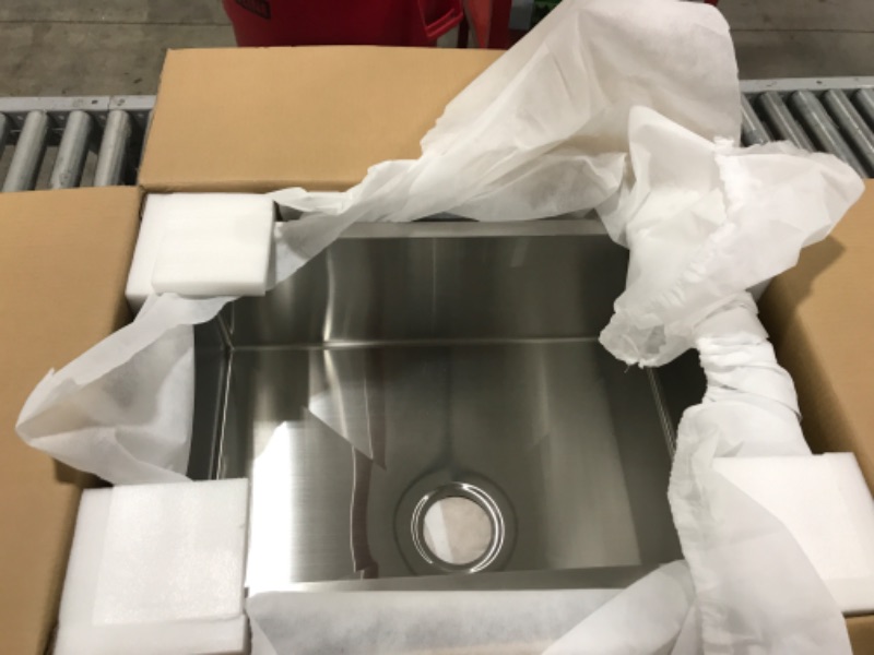 Photo 2 of 27 Undermount Sink Stainless Steel - Sarlai 27" x 18" Kitchen Sink Undermount Single Bowl 16 Gauge Stainless Steel Under Counter Kitchen Sink Bar Prep Sink 27"x18 Stainless Steel