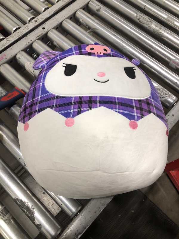 Photo 2 of Squishmallows Original Sanrio 14-Inch Purple Plaid Kuromi Plush - Large Ultrasoft Official Jazwares Plush