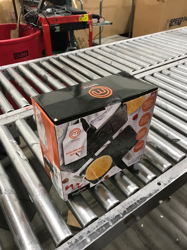 Photo 1 of MasterChef Krumkake Baker-Make 2 Homemade Pizzelle Like Cookies, Great for Cannoli Filling & Waffle Cones, Fun Nonstick Electric Iron Press Kitchen Appliance-Home Made Treats