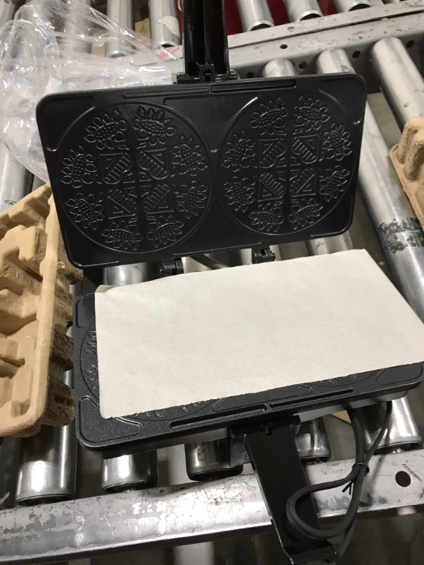 Photo 1 of MasterChef Krumkake Baker-Make 2 Homemade Pizzelle Like Cookies, Great for Cannoli Filling & Waffle Cones, Fun Nonstick Electric Iron Press Kitchen Appliance-Home Made Treats