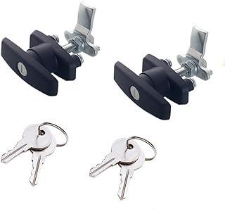 Photo 1 of 2PCS T Handle Latch Lock Keyed Alike Black Coated Compatible with Cabinets Garage Letter-Box Drawer File Cabinet Wardrobe Gear Model MS108
