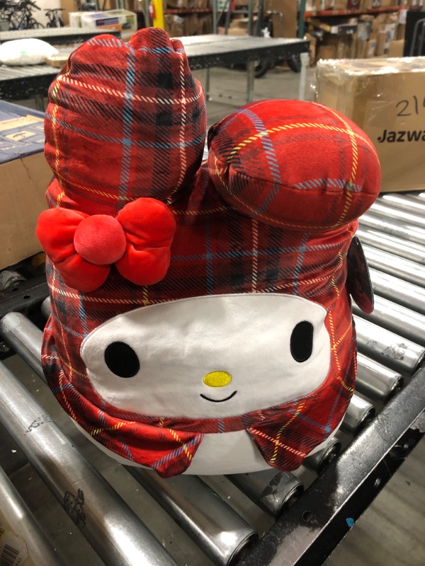 Photo 2 of Squishmallows Original Sanrio 14-Inch Red Plaid My Melody Plush - Large Ultrasoft Official Jazwares Plush