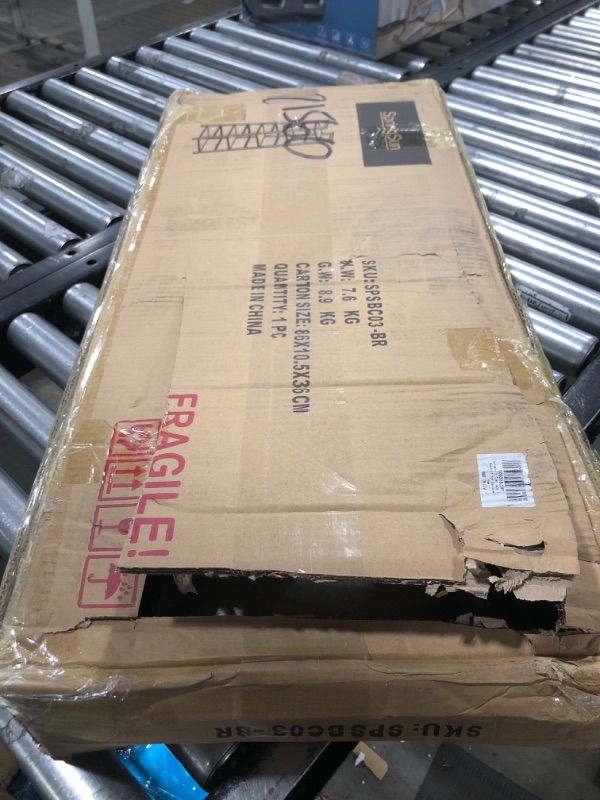 Photo 1 of SpringSun 5-Tier Ladder Shelf Bookcase, Rustic Standing Shelf Storage Organizer, Wood and Metal Bookshelf for Home(Brown) 5-Tier Brown