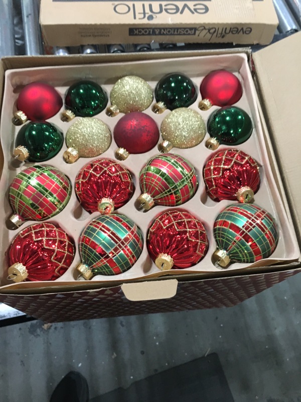 Photo 1 of 76 Count Glass Christmas Ball Ornaments, Elegant Premium Variety Set of Holiday Decorations (Red, Green, and Gold)
