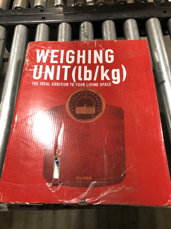Photo 2 of EILISON Highly Advance 2-in-1 Digital & Analog Weighing Scale for Body Weight-400lbs, 4 High Precison GX Sensor Accurate, Thick Tempered Glass, Extra Large Display (red)