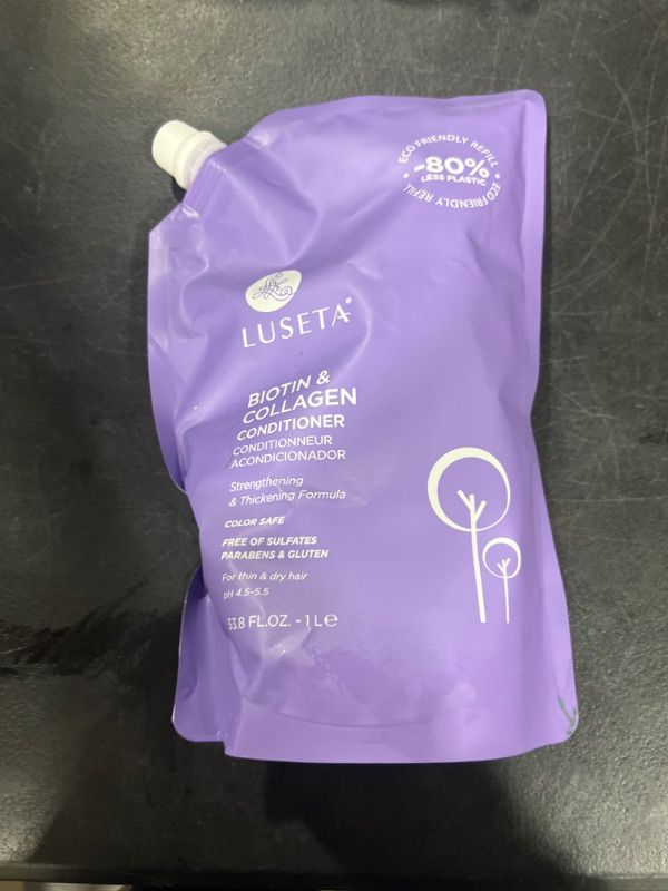 Photo 2 of Luseta Biotin & Collagen Conditioner Pouch 33.8oz Thickening & Strengthening for Thin and Fine Hair, Hydrating Hair Growth, Repair Damaged Hair for Men and Women, Sulfate Free