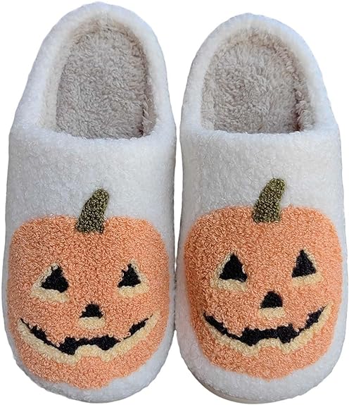 Photo 1 of Christmas Greench Reindeer Slippers Pumpkin Slippers For Women Men,Cute Comfy Bedroom Slippers,Fall Home Slippers House Slippers,Ladies Fuzzy Slippers,Indoor Memory Foam Slippers For Womens Mens SIZE 8