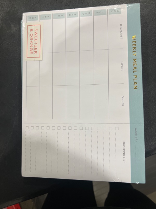 Photo 2 of Sweetzer & Orange Weekly Meal Planner and Grocery List Magnetic Notepad. Teal 10x7” Meal Planning Pad with Tear Off Shopping List. Plan Weekly Menu Food for Weight Loss or Dinner List for Family!