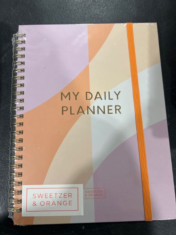 Photo 2 of Sweetzer & Orange Undated Planner with Meal, Habit and Routine Tracker, Daily To Do List-Daily Planner Goal Agenda Abstract Notebook Organizer for 2023, Students, College, Work, ADHD, Fitness, Productivity
