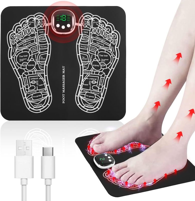 Photo 1 of  Foot Massager Mat–Foot Massager Pad–Foldable Feet and Calves Massage Machine with 8 Modes and 19 Intensity Levels for Muscle Relaxation, and Pain Relief