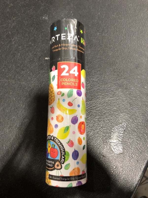 Photo 2 of Arteza Kids Scented Colored Pencils, Set of 24 Easy-to-Grip Pencil Crayons, Triangular Shape, Pre-Sharpened, Art and School Supplies for Arts and Crafts Time, Drawing, and Doodling