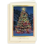 Photo 1 of The Gallery Collection, 25 Count Card Pack, Christmas Cards with Foil Lined Envelopes (Star Light Tree), For Business or Consumer
