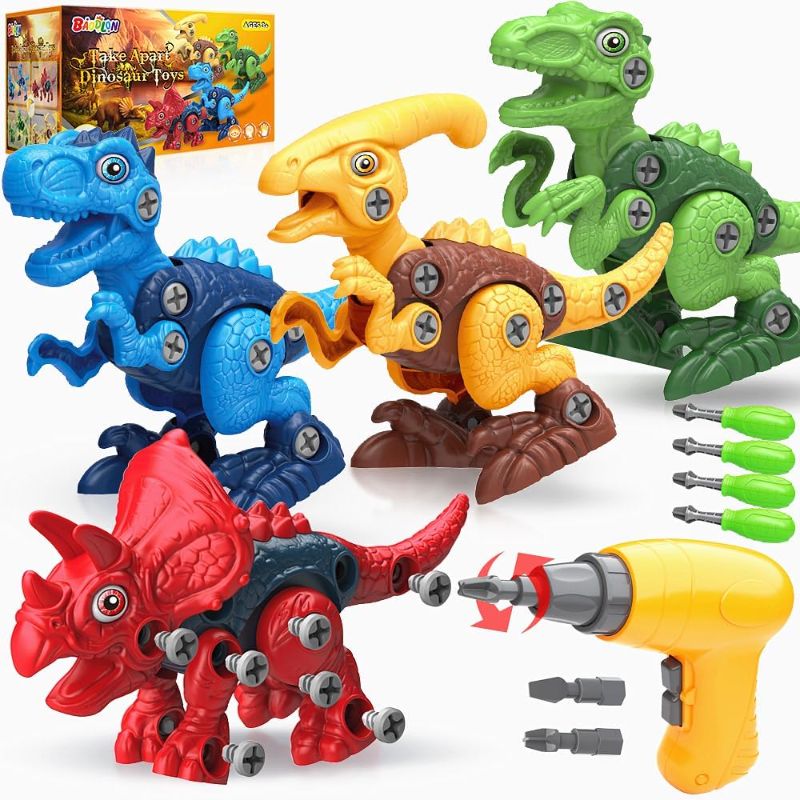 Photo 1 of BAODLON Dinosaur Toys for 3 4 5 6 7 Year Old Boys, Take Apart Dinosaur Toy for Kid 3-5 5-7 Building Toy with Electric Drill, Learning Educational STEM Construction Toy Christmas Birthday Gift Boy Girl
