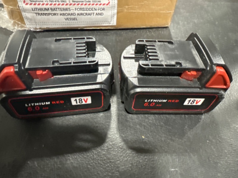 Photo 2 of Bslite 2Packs Replacement for Milwaukee M18 Battery 6.0Ah 48-11-1862 Compatible with Milwaukee M18 Battery Tools and Charger?Black?