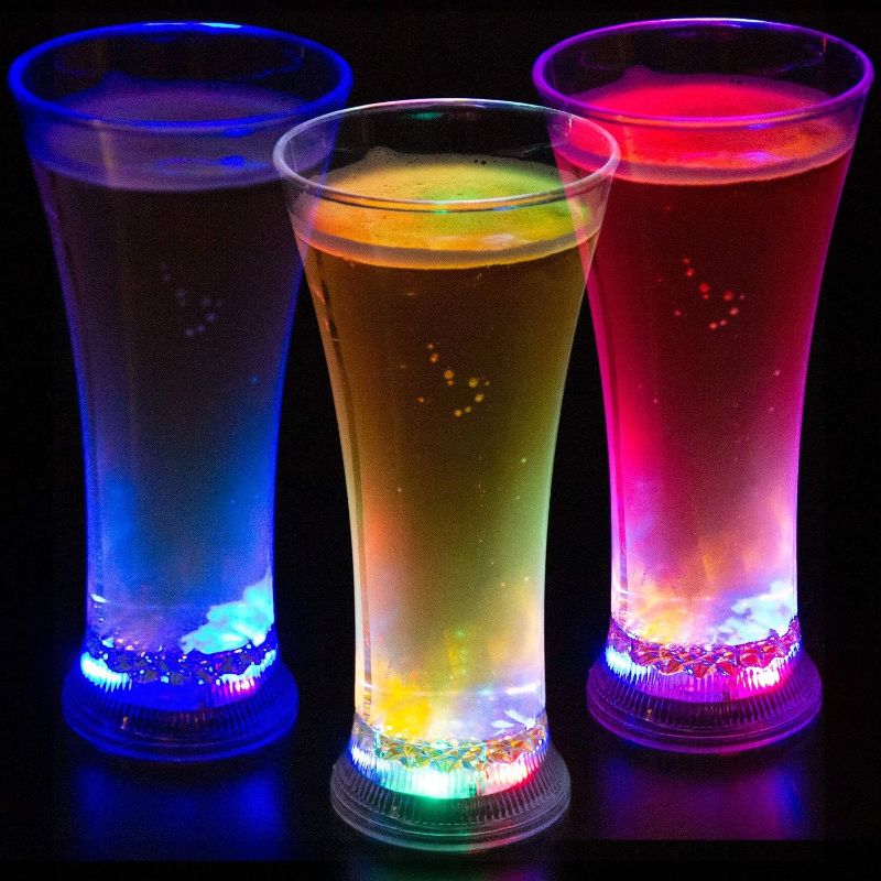 Photo 1 of 12 PIECE Liquid Activated Multicolor LED Pilsner Glasses ~ Fun Light Up Beer Glasses - 13 oz.