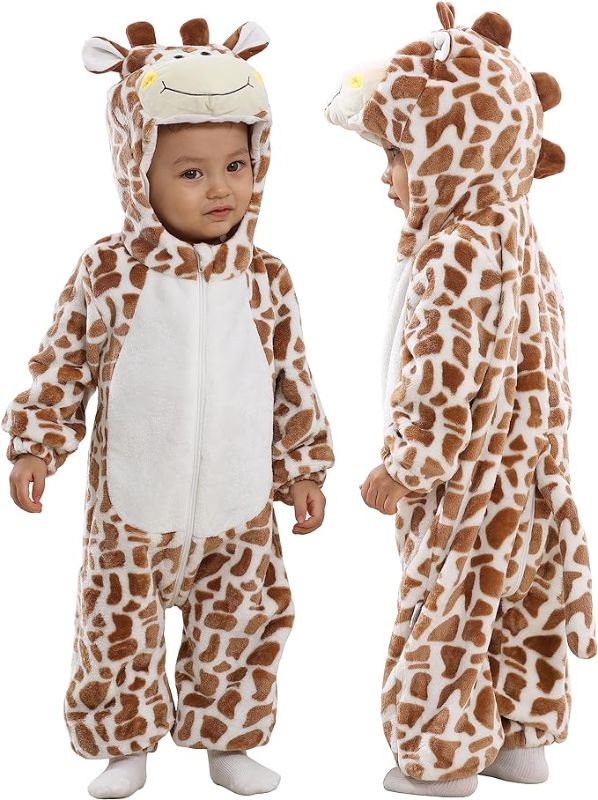 Photo 1 of 2.5 - 3.5YRS TONWHAR Kids' And Toddlers' Infant Tiger Dinosaur Animal Fancy Dress Costume Outfit Hooded Romper Jumpsuit
