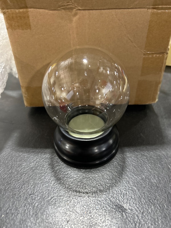 Photo 1 of Clear DIY Empty Snow Globe kit Glass Water Globe Jar with Resin Base (80MM)
