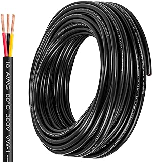 Photo 1 of 18 Gauge Wire 3 Conductor,18 AWG Electrical Wire Stranded PVC Cord Oxygen-Free Copper Cable,50FT 3 Core Pure Copper Flexible Cable Wire for LED Lamp Lighting Strips Automotive (50FT, 18AWG-3C)