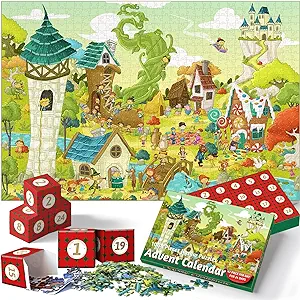 Photo 1 of Advent Calendar 2023, Christmas Scene Jigsaw Puzzles 24 Days Countdown Calendars for Kids, Boys, Girls, Teens, Over 1000 Pieces Puzzle Advent Calendar 2023 Adult, Parents, Xmas Gift for 5-7, 8-12 (M2)