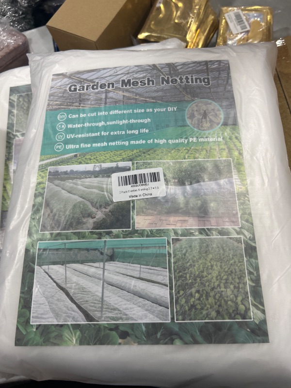 Photo 2 of 2 Pack Garden Netting 2.5*7.5Ft, Enhanced Ultra Fine Insect Netting for Garden Protection from Pest Mosquito Bird, Plants Cover, Row Covers Raised Bed Protection Net for Vegetables Fruit Flower Tree