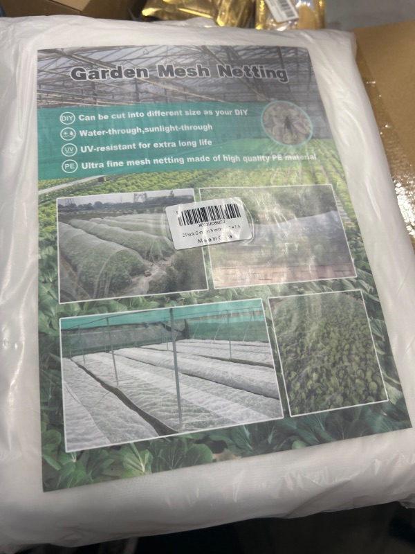 Photo 2 of 2 Pack Garden Netting 2.5*7.5Ft, Enhanced Ultra Fine Insect Netting for Garden Protection from Pest Mosquito Bird, Plants Cover, Row Covers Raised Bed Protection Net for Vegetables Fruit Flower Tree