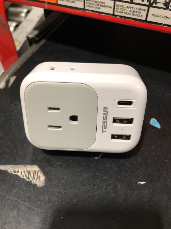 Photo 1 of European Travel Plug Adapter, TESSAN International Plug Adapter with 4 AC Outlets 3 USB Ports (1 USB C Port), Type C Power Adaptor Charger for US to Most of Europe Iceland Spain Italy France Germany Type C-Most of Europe