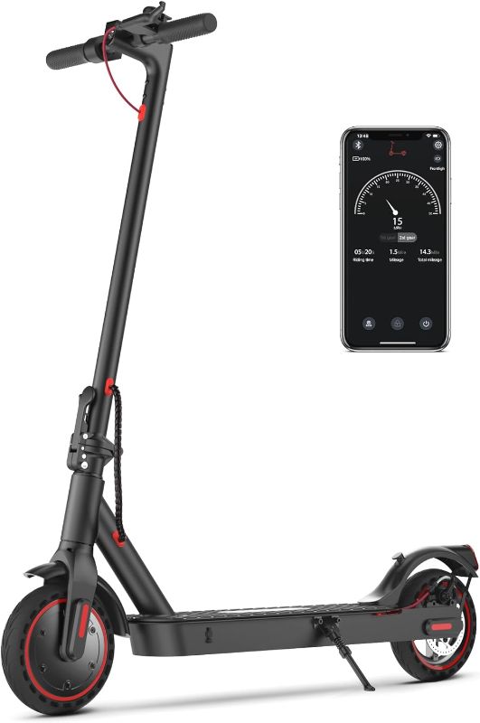 Photo 1 of iScooter Electric Scooter, 15.6 MPH Top Speed, 18 Miles Range, 8.5'' Honeycomb Solid Tires, 350W Escooter with Double Braking System and APP for Adults and Teens
