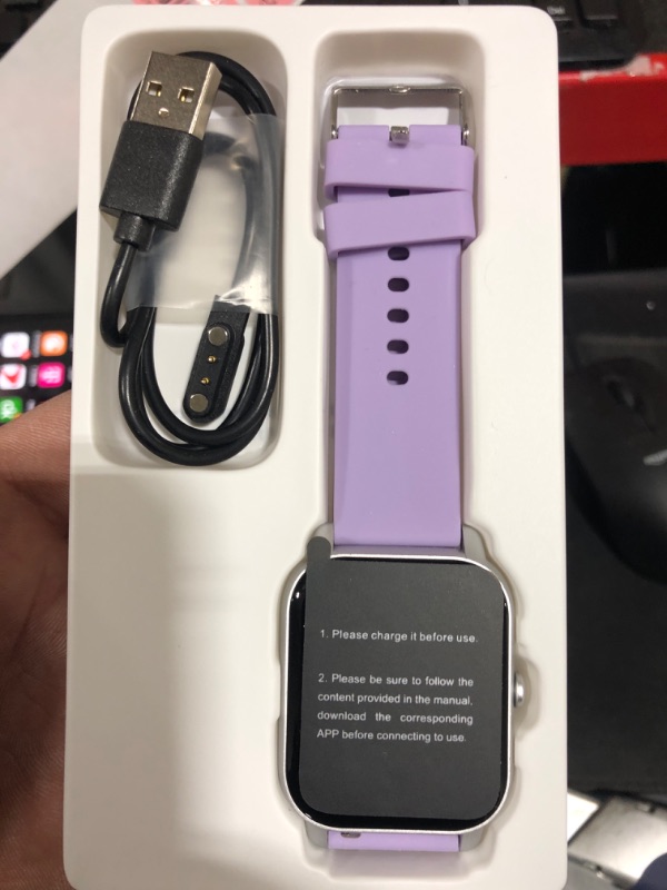 Photo 2 of Smart Watch(Answer/Make Call), 1.85" Smartwatch for Women IP68 Waterproof, 100+ Sport Modes, Fitness Activity Tracker Heart Rate Sleep Monitor Pedometer, Smart Watches for Android iOS, Lavender Purple Lavender Purple 1.85"