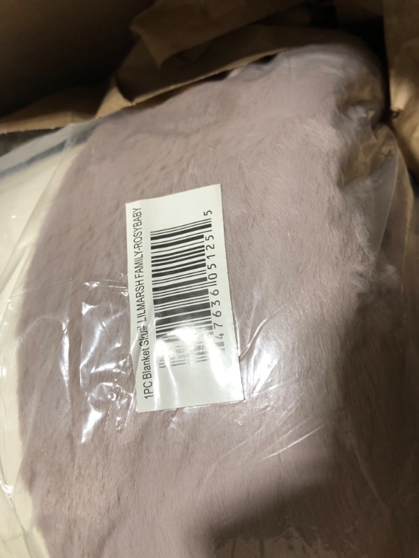 Photo 1 of UnHide Cuddle Puddle - Faux Fur Blanket - Oversized, Lightweight, Extra Soft Blanket - Machine Washable - Add a Layer of Softness to Any Bed or Couch - 100” x 100” - Rosy Baby