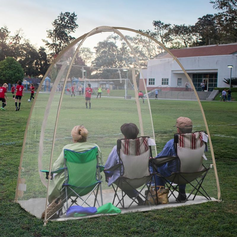 Photo 1 of Eighteentek Sports Tent 7'X4'X6.5'H, Instantly Pop-up Shelter Providing Protection from Cold, Wind, Rain, 540° Panoramic Clean Bubble Tent for Sports Events, Camping, Fishing, Cheering, Parades
