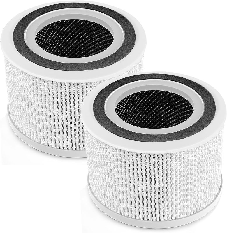 Photo 1 of 2-Pack Core 300 Replacement Filter Compatible with LEVOIT Air Purifier Core 300 Core 300S Air Purifier, 3-in-1 H13 HEPA, Activated Carbon Filtration System, Replace Core300-RF 