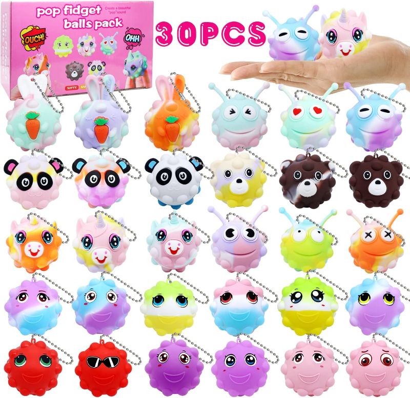 Photo 1 of 30 Pack Animal Pop Balls Party Favors for Kids,3D Pop Balls Its Fidget Toys,Birthday Gifts for Boys & Girls,Goodie Bag Stuffers,Pinata Stuffers Filler,Carnival Prizes,Treasure Box Toys,Kids Prizes 