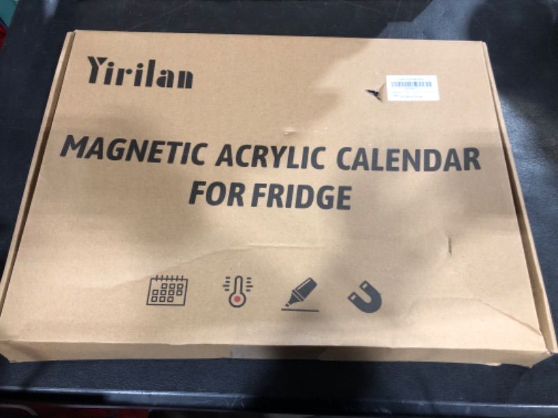 Photo 1 of Yirilan Magnetic Acrylic Calendar for Fridge, 2 Pcs Clear Dry Erase Board for Refrigerator, Reusable Monthly & Weekly Planner Includes 6 Colors Markers(16x12 Inches)
