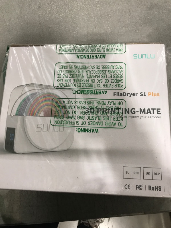Photo 2 of [2023 Newest Upgraded] SUNLU Filament Dryer Box S1 Plus for 3D Printer Filament, Built-in Fan, Dehydrator of FilaDryer, Dryer Box S1 for PLA PETG ABS TPU ASA Filament, Spool Holder, white