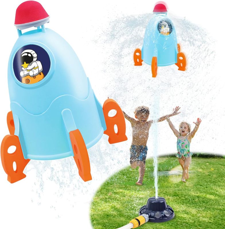 Photo 1 of Alloytop Water Sprinkler for Kids - Kids Outdoor Water Toys, Rocket Launcher for Kids with Launching Base, Science Stem Kits and Outside Summer Toys for Kids Ages 8-12 Birthday Gifts for Boys Girls
