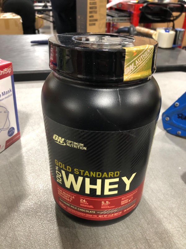 Photo 1 of Optimum Nutrition Gold Standard 100% Whey Protein Powder, Extreme Milk Chocolate, 2 Pound (Packaging May Vary) Extreme Milk Chocolate 2 Pound (Pack of 1)Expire October 20 2025 