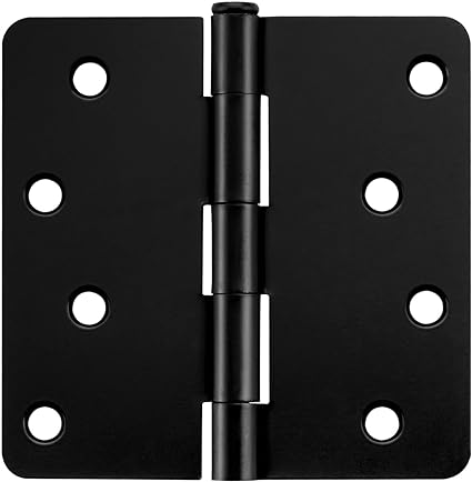 Photo 1 of 18 Pack Haliwu/Black Door Hinges, 4 in Matte Black Door Hinges, Interior Door Hinges 1/4'' Radius Rounded Corner Hinges 