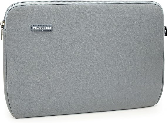 Photo 1 of TANGBOLIBO 13 13.3 14 inch Laptop Sleeve Case,Neoprene Protective Carrying Case with Zipper -Grey 