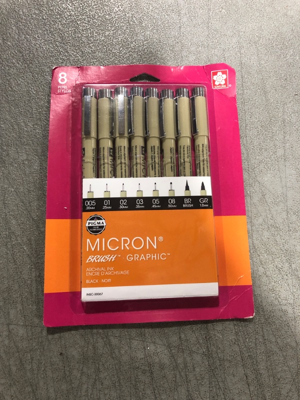 Photo 2 of Sakura Pigma 30067 Micron Blister Card Ink Pen Set